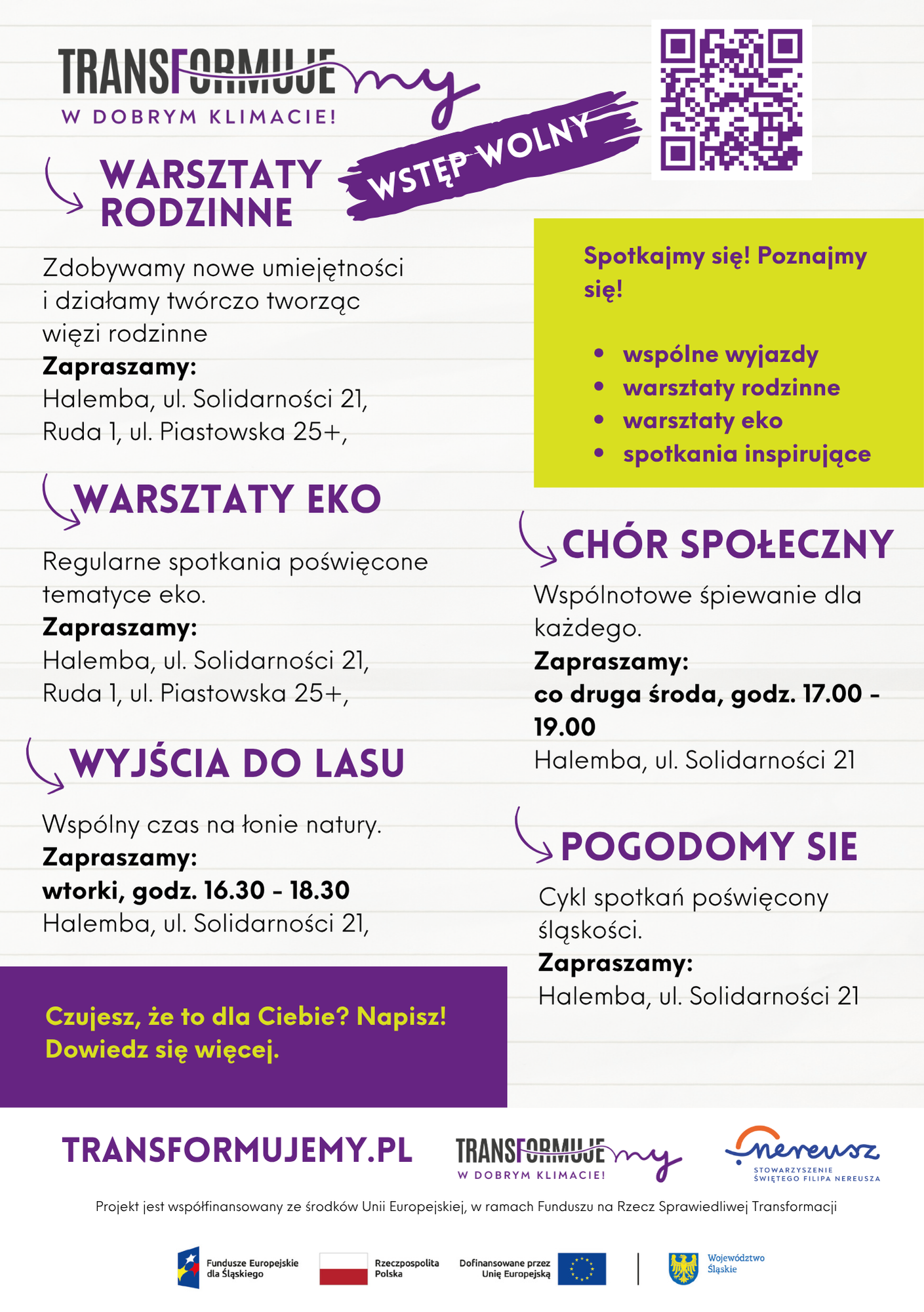 Ulotka Transformujemy, plakaty