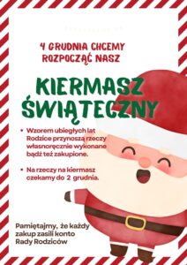 Czerwony i Zielony Rysunkowy Kiermasz Świąteczny Plakat