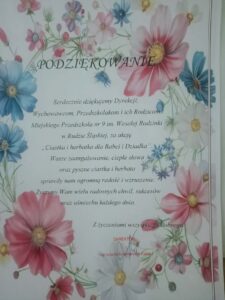 podziekowanie herbatka i ciastka